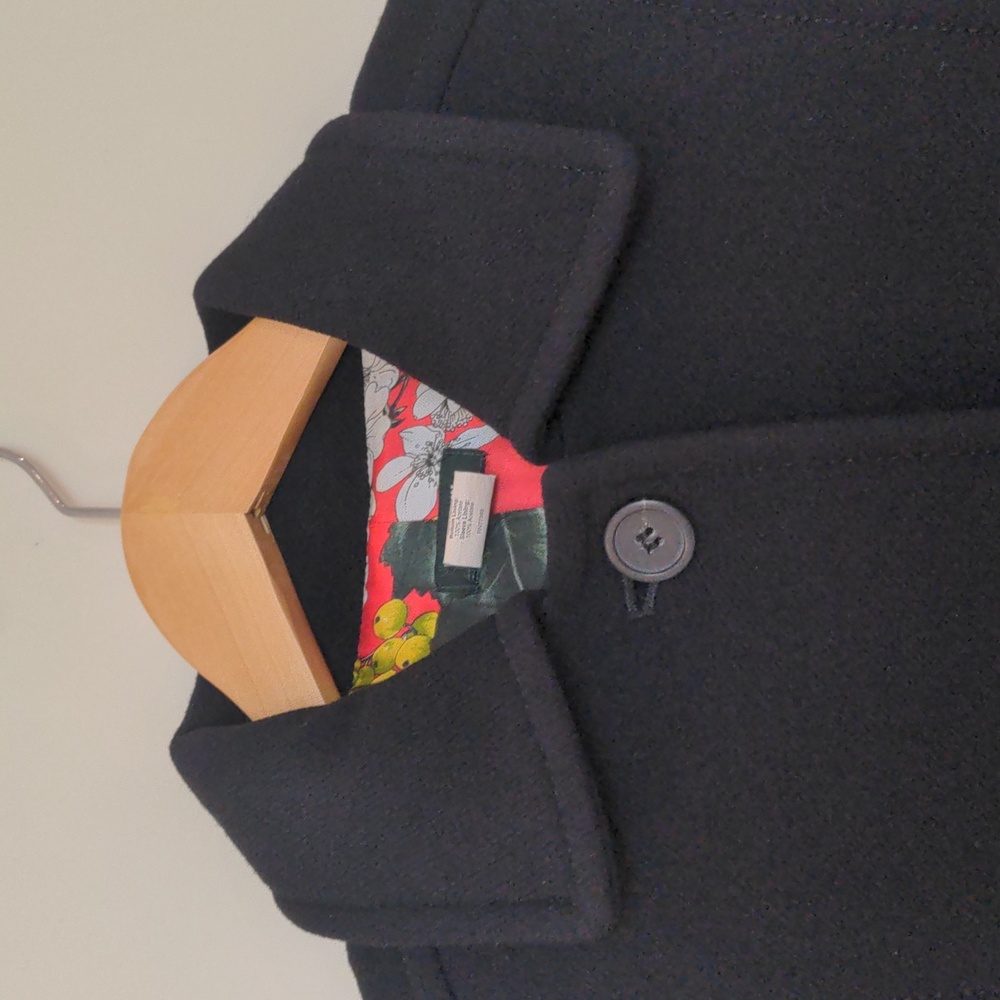 J.Crew Black Italian Wool Double Cloth Lady Day Coat Sz 2 - Picture 2 of 13